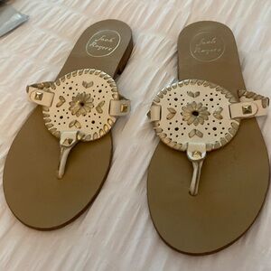 Jack Rogers sandal white and gold 8.5